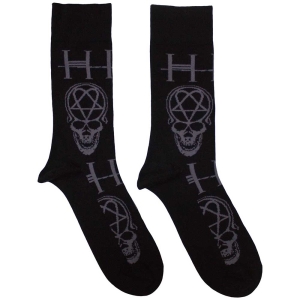 Him - Him Heartagram Skull Uni Bl Socks (Size 40-44) i gruppen MERCHANDISE / Merch / Metal hos Bengans Skivbutik AB (5586286)