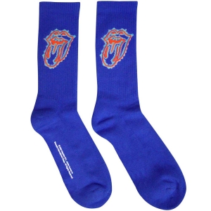 Rolling Stones - Doodle Tongue Uni Blue Socks (Size 40-44) i gruppen MERCHANDISE / Merch / Pop-Rock hos Bengans Skivbutik AB (5586300)