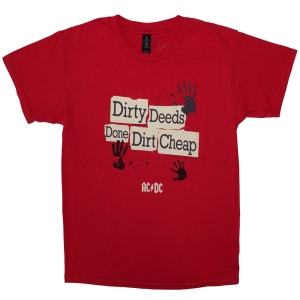 Ac/Dc - Dirty Deeds Done Dirt Cheap Boys Red T-Shirt i gruppen MERCHANDISE / Merch / Metal hos Bengans Skivbutik AB (5586330r)