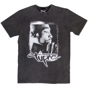 Tupac - Spray Photo Stone Wash Uni Char T-Shirt i gruppen MERCHANDISE / T-shirt / Hip Hop-Rap hos Bengans Skivbutik AB (5586737r)