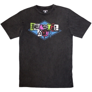 Beastie Boys - Beastieboys Multicolour Logo Stone Wash Uni Char T-Shirt i gruppen MERCHANDISE / T-shirt / Hip Hop-Rap hos Bengans Skivbutik AB (5586742r)