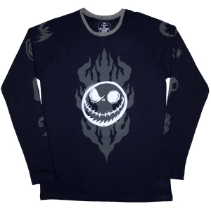 The Nightmare Before Christmas - Flaming Jack  Uni Navy Longsleeve i gruppen MERCHANDISE / T-shirt / Film-Musikkkal hos Bengans Skivbutik AB (5586792r)