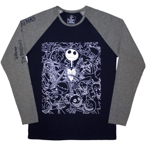 The Nightmare Before Christmas - Jack Crowd Uni Navy/Grey Longsleeve i gruppen MERCHANDISE / T-shirt / Film-Musikkkal hos Bengans Skivbutik AB (5586798r)