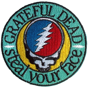 Grateful Dead - Steal Your Face Text Emblem Woven Patch i gruppen MERCHANDISE / Merch / Pop-Rock hos Bengans Skivbutik AB (5587234)