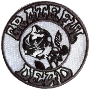 Grateful Dead - B&W Rose Woven Patch i gruppen MERCHANDISE / Merch / Pop-Rock hos Bengans Skivbutik AB (5587236)