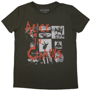 Alice In Chains - Albums Montage Lady Green T-Shirt i gruppen MERCHANDISE / T-shirt / Pop-Rock hos Bengans Skivbutik AB (5587246r)