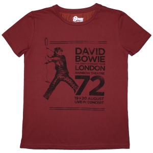 David Bowie - Rainbow Theatre Lady Red T-Shirt i gruppen MERCHANDISE / T-shirt / Pop-Rock hos Bengans Skivbutik AB (5587256r)