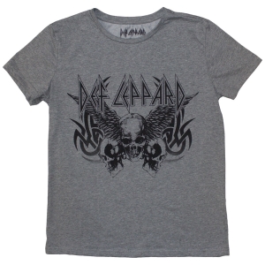 Def Leppard - Tribal Skull Lady Grey T-Shirt i gruppen MERCHANDISE / T-shirt / Metal hos Bengans Skivbutik AB (5587260r)