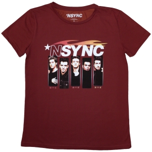 Nsync - Flame Logo Lady Red T-Shirt i gruppen MERCHANDISE / T-shirt / Pop-Rock hos Bengans Skivbutik AB (5587291r)