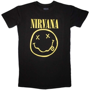 Nirvana - Yellow Happy Face Lady Bl T-Shirt Dress i gruppen MERCHANDISE / T-shirt / Nyheter / Pop-Rock hos Bengans Skivbutik AB (5587393r)