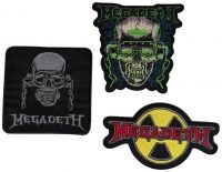 Megadeth - Patch 3 Set (Logo, Vic Rattle Head) i gruppen MERCHANDISE / Accessoarer / Kommende / Metal hos Bengans Skivbutik AB (5588098)