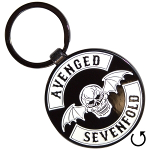 Avenged Sevenfold  - Deathbat Crest Double-Sided Keychain i gruppen MERCHANDISE / Merch / Nyheter / Pop-Rock hos Bengans Skivbutik AB (5589209)