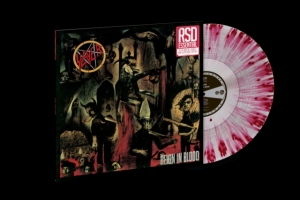 Slayer - Split Seams/Vikt Hörn Reign In Blood (Clear W/Red Splatter) i gruppen VINYL / Metal hos Bengans Skivbutik AB (5589431)