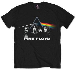 Pink Floyd DSOTM Band & Prism Black Mens T Shirt i gruppen Merch T-shirts / T-shirt Kampanje hos Bengans Skivbutik AB (V-2628292)