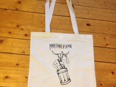 Makthaverskan - Tote bag 3 (vit Tøypose med svart tryck,