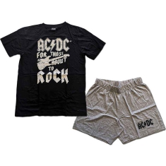 Ac/Dc - Ftatr Guitar Uni Bl/Grey Summer Pyjamas: