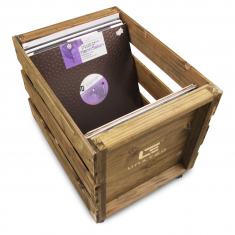 VinylTilbehør - LP WOOD CRATE med hjul - Vinyl Storage