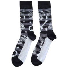 Johnny Cash - Guitars 'N Guns Uni Bl Socks (Eu 40-45)