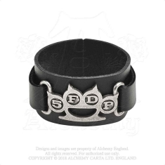 Five Finger Death Punch - Knuckle Duster Leather Wriststrap