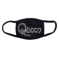 Queen - White Retro Logo Bl Face Mask