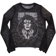 David Bowie - Ziggy V1 Lady Bl Mesh Crop:1Xs