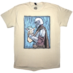 Star Wars - The Mandalorian Holding Grogu Uni Natrl T-Shirt