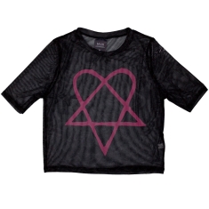 Him - Pink Heartagram Lady Bl Mesh Crop Top