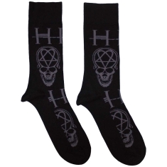 Him - Him Heartagram Skull Uni Bl Socks (Size 40-44)